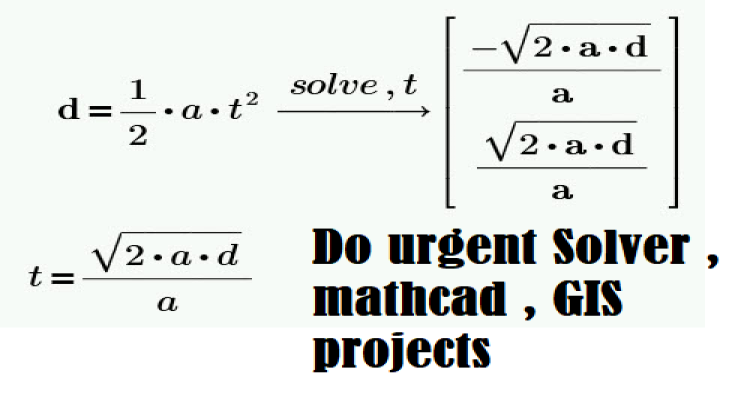 I will do urgent Solver , mathcad , GIS projects