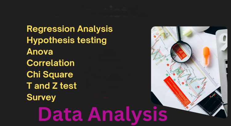 I will do chi square, t and z test, anova, correlations, regression, survey analysis