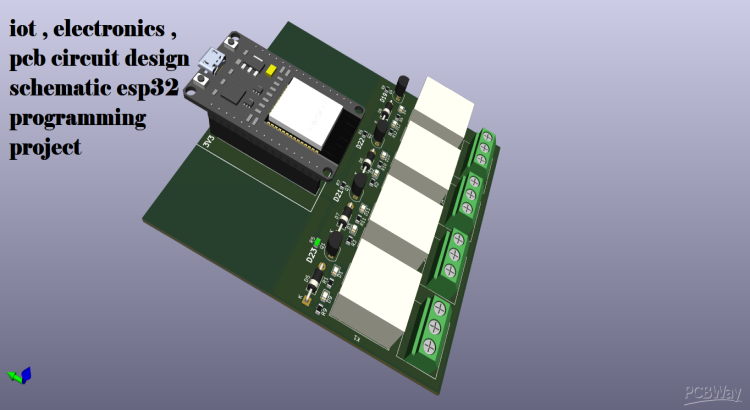 I will  do iot , electronics , pcb circuit design schematic esp32 programming project