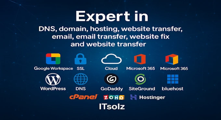 I will do dns, domain transfer, SSL, website transfer, zoho, google workspace, cpanel fix